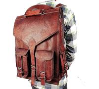 american blue Sac à dos en cuir pour ordinateur portable Messenger Sac d'école léger Sac à dos Sling Hommes Couleur Marron Taille 30,5 x 45,7 cm (grand), marron