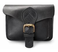 american blue Sacoche de moto vintage en cuir de chèvre véritable, avec fermeture à boucle à 2 sangles, sac à outils marron à dégagement rapide, renforcé, pour guidon, fourche (poche latérale)