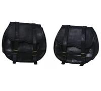 american blue Sacoches de selle de moto, sacoche latérale de vélo, sacoche à outils de vélo, en cuir (2 poches) (noir)