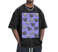 American Bulldog Head Print Authentic Retro Look Fitness Sessions T-shirts surdimensionnés confortables et légers, Noir , S