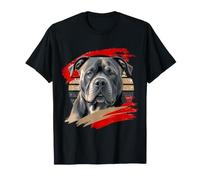 American Bully Bleu Gris Portrait Artistique T-Shirt