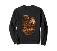 American Bully Howling Moon Dog Fantasy Forrest Wilderness Sweatshirt