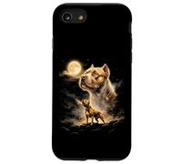 American Bully Howling to The Moon Meme Animal Graphic des années 90 Coque pour iPhone SE (2020) / 7/8