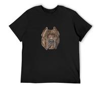 American Bully Watercolor Dog T-Shirt Graphic Tee Printed Top Mens Black Shirt S