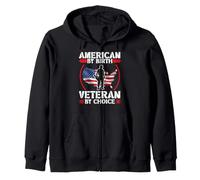 American by Birth Veteran by Choice Drapeau américain Journée des Anciens Combattants Sweat à Capuche