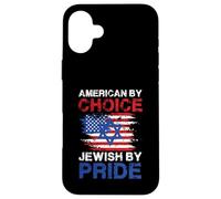 American by Choice Jewish by Pride Statement Design Coque pour iPhone 16 Plus