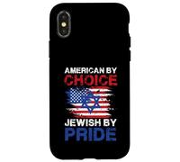 American by Choice Jewish by Pride Statement Design Coque pour iPhone X/XS