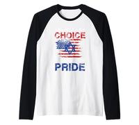 American by Choice Jewish by Pride Statement Design Manche Raglan