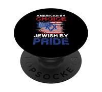 American by Choice Jewish by Pride Statement Design PopSockets PopGrip Adhésif