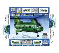 HobbyBoss Kit d'assemblage Authentique Sea Knight CH-46F à l'échelle 1:72 19,3 x 21,2 x 7 cm