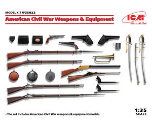 American Civil War Armes & Equipment 1:3 5 Plastique Model Kit Icm