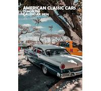 American Classic Motors Calendrier mural 2026, photographie automobile vintage sur 12 mois, planificateur mensuel multilingue avec autocollants