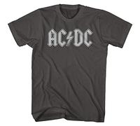 American Classics AC/DC Vintage Rock Band Music Group Grey Logo T-Shirt pour Adulte, Smoke, XX-Large