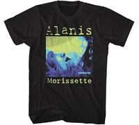 American Classics Alanis Morissette Music Tricolor Jagged Little Pill Cover Adult Black Short Sleeve T Shirt Graphic Tees Manches Courtes(Small)