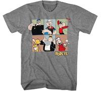American Classics Popeye The Sailor Man Cartoon Characters Popeye Olive Bluto Wimpy Adult Short Sleeve T-Shirts Graphic Manches Courtes(Large)
