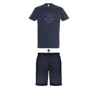 AMERICAN COLLEGE USA Ensemble Lot 2 Pièces T Shirt et Short Garçons Filles, Bleu Marine, 4 Ans Mixte Enfant
