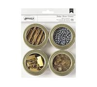 American Crafts Lot de boîtes magnétiques de Bureau 2,54 cm 4/Emballage - Assortiment #2, 166/emballage - Autre, Multicolores, 16,2 x 20,39 x 2,66 cm