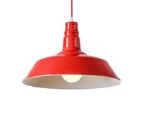 American Creative Pendant Lights - Retro Nostalgic Chandelier Lampshade, Industrial Style Bar Ceiling Lighting Fixture, Restaurant Decorative Fixture(Red,46cm)