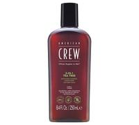American-Crew Cheveux,-corps-visage Soins-des-cheveux-du-corps3-in-1 Tea Tree Refreshing Shampoo, Conditioner and Body Wash 250 ml