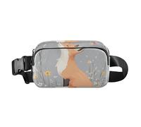 American Curl Cats Sac à bandoulière tendance pour femme et homme Résistant à l'eau Sac à bandoulière essentiel de voyage Blanc, Chic Fox Gris, 1 size