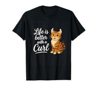 American Curl : la Vie est Meilleure avec Un Chat drôle, Maman et Papa T-Shirt