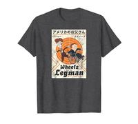 American Dad Wheels and The Legman Kanji Cartoon T-Shirt, Homme, Chiné Foncé, M