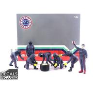 AMERICAN DIORAMA 1/18 - FIGURINES F1 PIT CREW FIGURES SET 3 TEAM BLUE PURPLE 765