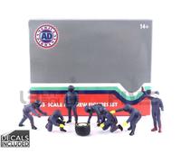 American Diorama 1/43 - 38390 - Figurines F1 Pit Crew Figures Set 3 Team Blue Purple-American Diorama