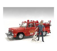 American Diorama 76420 Figurines d'entraînement pour chien de pompier (dresseur et chien) pour modèles à l'échelle 1/24