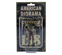American Diorama- Figurine en résine de Collection WWII USA military police 2 with riffle/Année, 77415, Marron/Beige
