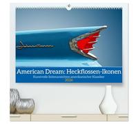 American Dream: Heckflossen-Ikonen (hochwertiger Premium Wandkalender 2026 DIN A2 quer), Kunstdruck in Hochglanz: Klassische US-Cars mit Heckflossen