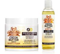 American Dream Huile corporelle au beurre de cacao et crème pour le corps au beurre de cacao et au citron pour éclaircir la peau. Produits de taille complète