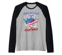 American Dream Nightmare Sarcasm American Funny, 4 Juillet Manche Raglan