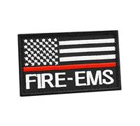 American EMS Fire Rescue Thin Red Line 2x3.25 US Flag Medic Firefighter Morale Hook Cap Patch