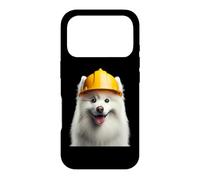 American Eskimo Dog Casque de Chantier Jaune Coque pour iPhone 17 Pro