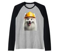 American Eskimo Dog Casque de chantier Jaune Manche Raglan