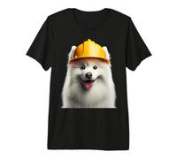 American Eskimo Dog Casque de Chantier Jaune T-Shirt Haut de Gamme