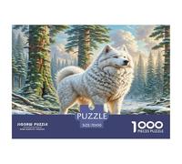 American Eskimo Dog Puzzle 1000 Pieces Cadeau Unique Jeu Éducatif Challenge Toy À De Qualité Supérieure Peinture Art pour Adultes Et Enfants 70x50cm/1000pcs