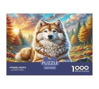 American Eskimo Dog Puzzles 1000 Pieces Cadeau Unique Jeu Éducatif Challenge Toy À De Qualité Supérieure Peinture Art pour Adultes Et Enfants À Partir De 14 Ans 70x50cm/1000pcs