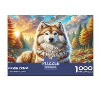 American Eskimo Dog Puzzles 1000 Pieces Cadeau Unique Jeu Éducatif Défi Jouet À De Qualité Supérieure Peinture Art pour Adultes Enfants 38x26cm/1000pcs