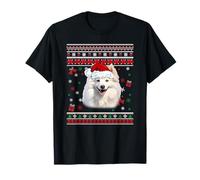 American Eskimo Dog Pyjama de Noël Ugly Sweater T-Shirt