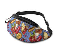American Fast Food Fanny Pack Sacs de Taille pour Femmes et Hommes, Sac de Ceinture décontracté Sac à bandoulière avec Sangle réglable pour la Course à Pied en Plein air, la randonnée