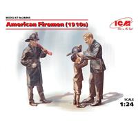 American Firemen (1910s) (2 Figurines) (100% New Moules) 1:24 Plastic Model Kit