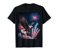 American Fireworks Patriotic Independence Eagle Art T-Shirt