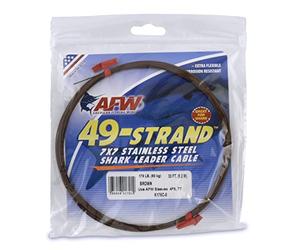 American Fishing Wire K175c-0 Câble en Acier Inoxydable Shark Leader pour Hommes, Camouflage, 30 Feet, 175 Pound Test
