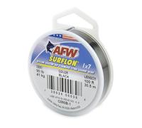 American Fishing Wire Surflon, Fil de Ligne en Acier Inoxydable 1 x 7 avec revêtement en Nylon, Test de 40,8 kg, diamètre de 0,91,4 cm, Noir, 30,5 m