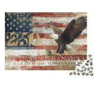 American Flag Bald Eagle Art Print Puzzle 1000 Pièces Educa Jouet en Bois Divertissement Créatif Décoration Intérieure Jeu Éducatif Challenge Toy Adultes & Enfants des 14 Ans 52x38cm/1000pcs
