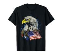 American Flag Bald Eagle & Lightning Vintage July 4th T-Shirt