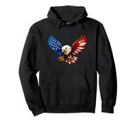 American Flag Bald Eagle Patriotic 4th of July USA Sweat à Capuche