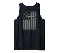 American Flag Christian Cross Patriotic Faith (on Back) Débardeur